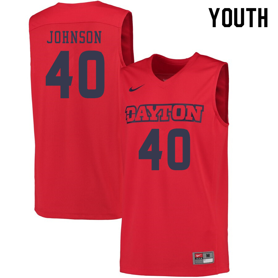 Youth #40 Chase Johnson Dayton Flyers College Basketball Jerseys Sale-Red